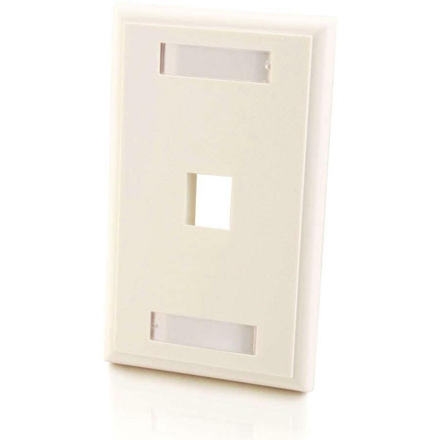 C2G 1-Port Single Gang Multimedia Keystone Wall Plate - White - 1 x Socket(s) - White - 03410