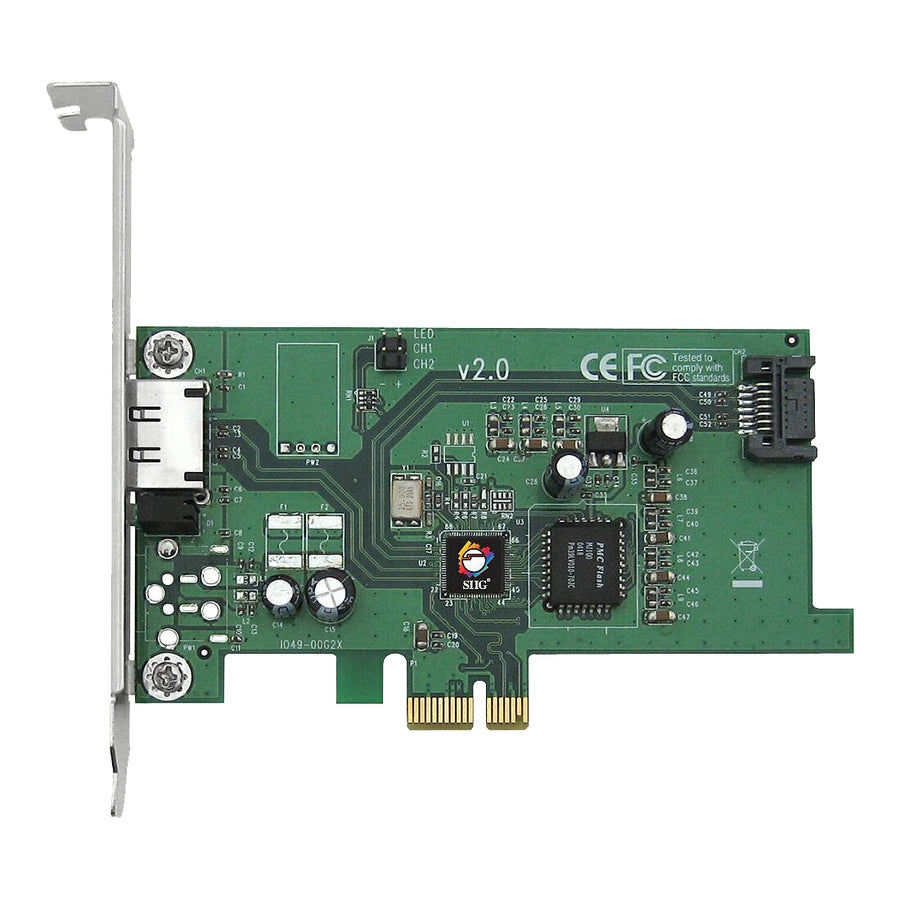 SIIG eSATA II PCIe i/e Adaptor - 1 x 7-pin Serial ATA/300 Serial ATA Internal, 1 x 7-pin Serial ATA/300 External SATA External - SC-SAE212-S2