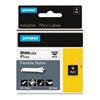 Rhino Flexible Nylon Industrial Label Tape, 1" x 11.5 ft, White/Black Print - 1734524