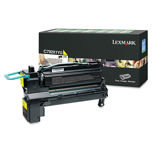 LEXMARK Return Program Extra High-Yield Toner, 20,000 Page-Yield, Yellow - C792X1YG