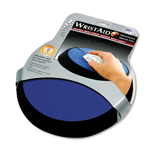 ALLSOP Wrist Aid Ergonomic Circular Mouse Pad, 9" dia., Cobalt - 26226