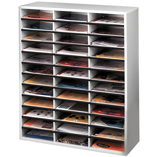 Fellowes 25061 literature rack 36 shelves Grey, White - 25061