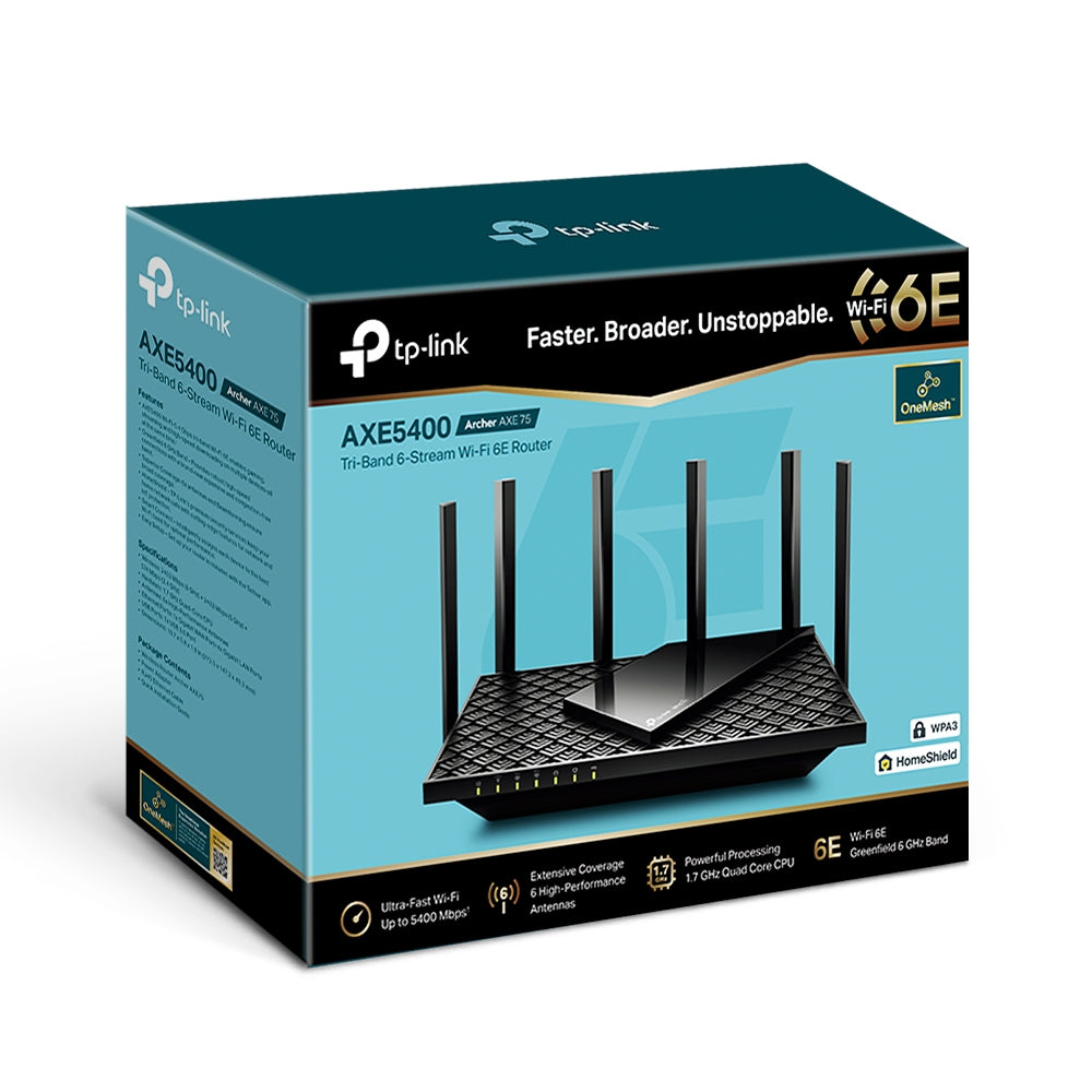 TP-Link Archer AXE5400 Tri-Band Gigabit Wi-Fi 6E Router - ARCHER AXE75