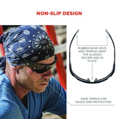 Skullerz DAGR Anti-Scratch Enhanced Anti-Fog Safety Glasses, Matte Black Half Frame, Smoke Dual Lens - 52035
