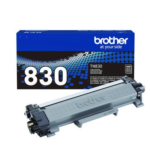 BROTHER Toner, 1,200 Page-Yield, Black - TN830 BROTHER