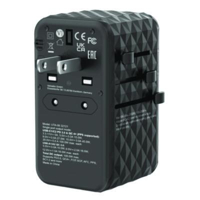 UTA-06 Gan III Universal Travel Adapter, (2) USB-A/(2) USB-C/Quick Charge 4+ - 32121