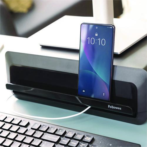 FELLOWES Breyta Monitor Stand, 13.94" x 11.97" x 3.25" to 6", Black, Supports 33 lbs - 100098502