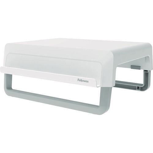 FELLOWES Breyta Monitor Stand, 13.94" x 11.97" x 3.25" to 6", White, Supports 33 lbs - 100098565
