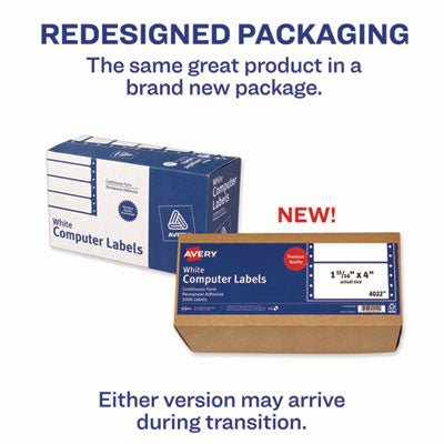 Dot Matrix Printer Mailing Labels, Pin-Fed Printers, 1.94 x 4, White, 5,000/Box - 04022 C2G