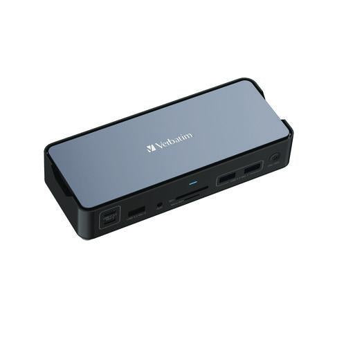 VERBATIM USB-C Pro Docking Station 15-in-1, Audio/DisplayPort/HDMI/Micro SD/RJ45/SD/USB-A/USB-C, Gra - 32171