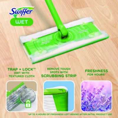 Sweeper TRAP + LOCK Wet Mop Cloth, 8 x 10, White, Lavender Scent, 38/Pack - 00743 C2G