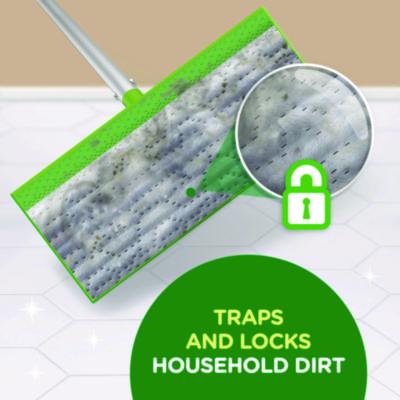 Sweeper TRAP + LOCK Wet Mop Cloth, 8 x 10, White, Lavender Scent, 38/Pack - 00743 C2G