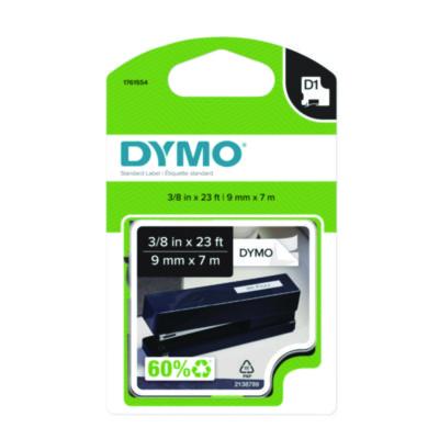 D1 Standard Labels, 0.38" x 23 ft, Black Print on White Tape - 1761554 DYMO