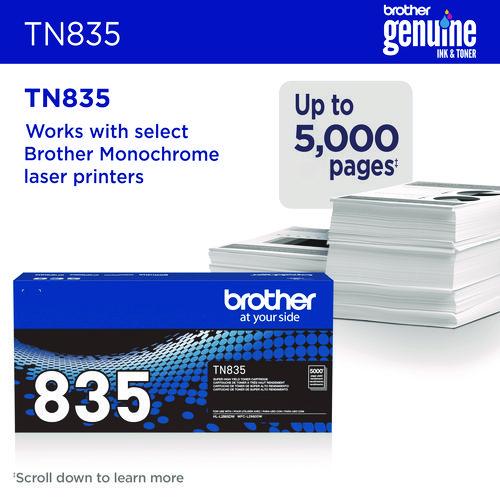 BROTHER Super High-Yield Toner, 5,000 Page-Yield, Black - TN835 BROTHER