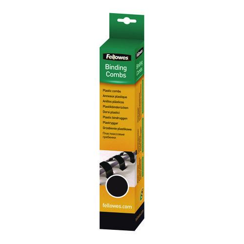 FELLOWES Plastic Comb Bindings for 11 x 8.5 Documents, 19 Rings, 0.25" (20-Sheet) Capacity, Navy Blu - 52502