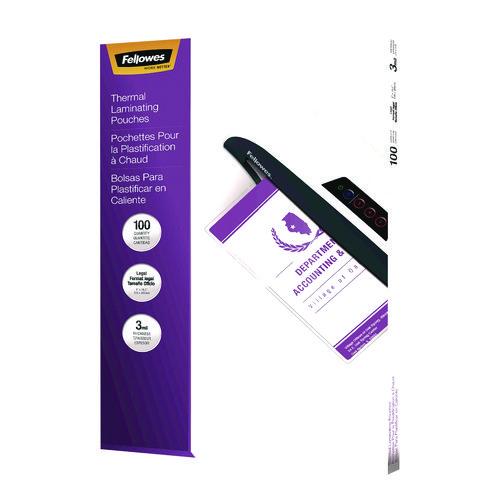 FELLOWES Laminating Pouches, 3 mil, 9" x 14.5", Clear Gloss, 100/Pack - 52455