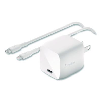BOOST CHARGE USB-C PD 3.0 PPS Wall Charger + USB-C to Lightning Cable, White - WCA005DQ1MWH-B5 BELKIN