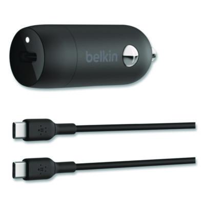 BOOST CHARGE USB-PD Car Charger + USB-C to USB-C Cable, 30 W, USB-C, Black - CCA004BT1MBK-B6 BELKIN