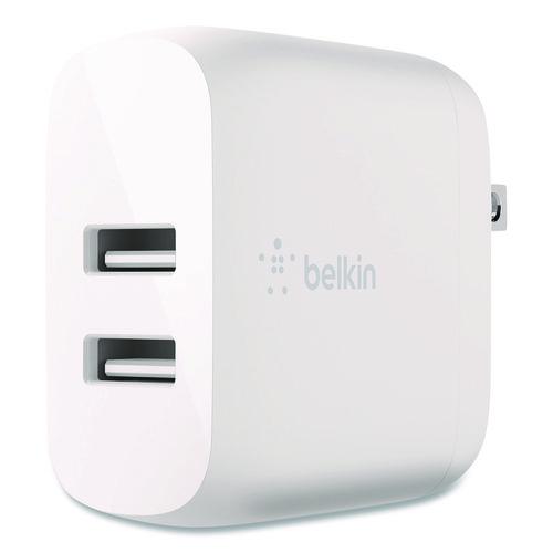 BELKIN BOOST CHARGE Dual USB-A Wall Charger, White - WCB002DQWH