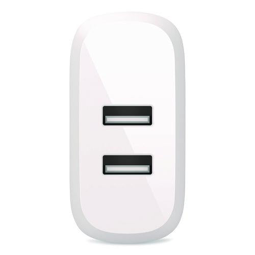 BELKIN BOOST CHARGE Dual USB-A Wall Charger, White - WCB002DQWH