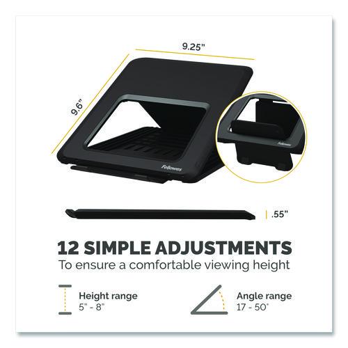 FELLOWES Breyta Laptop Stand, 9.25" x 10.55" x 0.55" to 8", Black, Supports Up to 8.8 lbs. - 100098500
