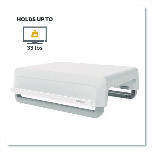 FELLOWES Breyta Monitor Stand, 13.94" x 11.97" x 3.25" to 6", White, Supports 33 lbs - 100098565
