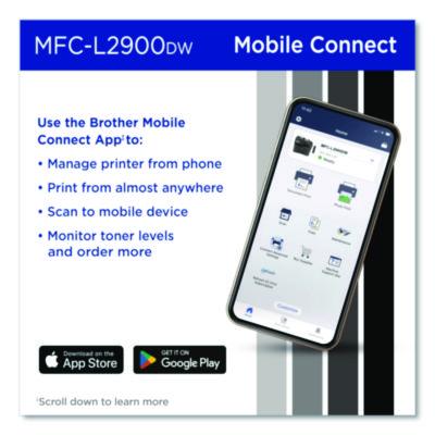 Wireless MFC-L2900DW Compact Monochrome AIO Laser Printer, Copy/Fax/Print/Scan - MFCL2900DW