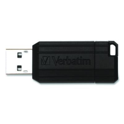 Pinstripe USB 2.0 Flash Drive, 64 GB, Black, 10/Pack - 70901