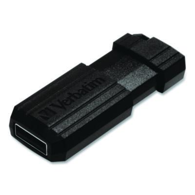Pinstripe USB 2.0 Flash Drive, 64 GB, Black, 10/Pack - 70901