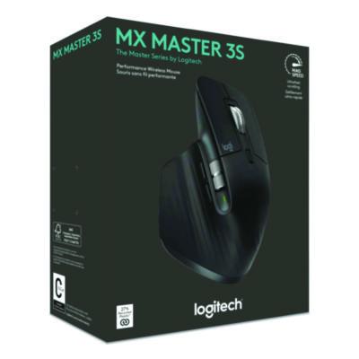 MX Master 3S for Business Wireless Mouse, 33 ft Wireless Range, Right, Black - 910-006581