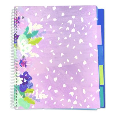 Silver Lining Five-Subject Spiral Notebook, Medium/College Rule, Randomly Assorted Cover Color/Design, (150) 11 x 9 Sheets - 17504 C2G