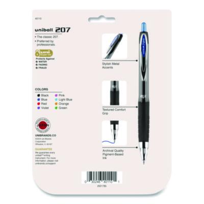 Signo 207 Gel Pen, Retractable, Medium 0.7 mm, Assorted Ink and Barrel Colors, 8/Pack - 40110 C2G