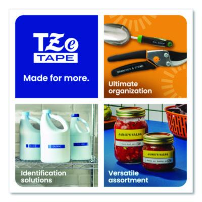 TZe Extra-Strength Adhesive Laminated Labeling Tape, 0.7" x 26.2 ft, Black on White - TZES241G