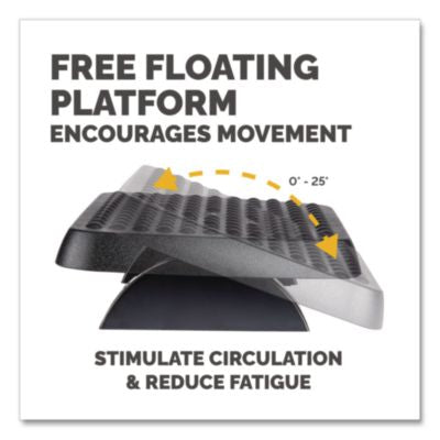 Standard Footrest, Adjustable, 17.63w x 13.13d x 3.75h, Graphite - 48121