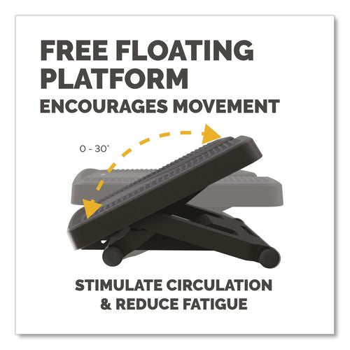 FELLOWES Ultimate Foot Support, HPS, 17.75w x 13.25d x 4 to 6.5h, Black/Gray - 8067001