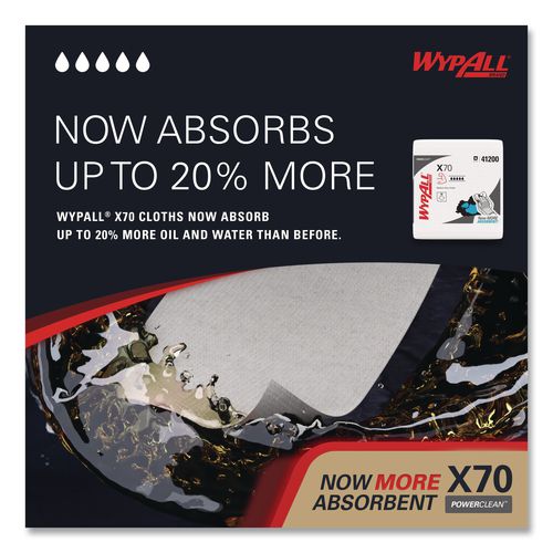 C2G X70 Cloths, 1/4 Fold, 12.5 x 12, White, 76/Pack, 12 Packs/Carton - 41200