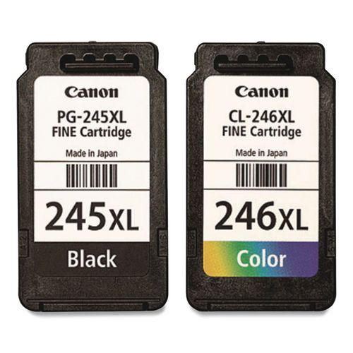 CANON  (PG-245XL/CL-246XL) Ink/Paper Combo, 180/300 Page-Yield, Black/Tri-Color - 8278B005