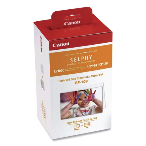 CANON  (RP-108) Ink/Paper Combo, 50 Page-Yield, Tri-Color - 8568B001