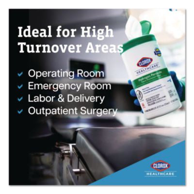 Hydrogen Peroxide Cleaner Disinfectant Wipes, 9 x 6.75, Unscented, White, 95/Canister, 6 Canisters/Carton - 30824 C2G