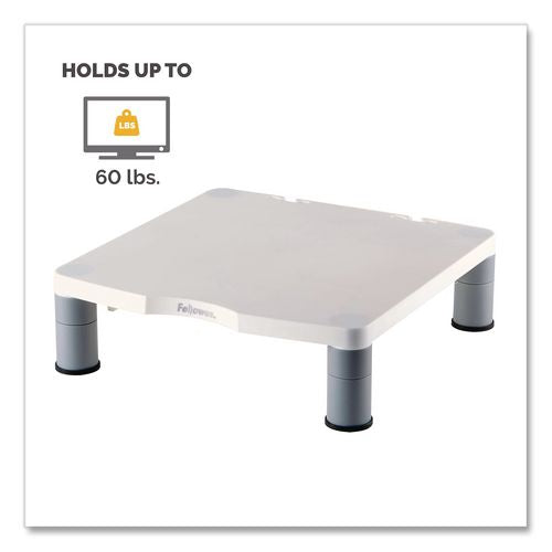 FELLOWES Standard Monitor Riser, For 21" Monitors, 13.38" x 13.63" x 2" to 4", Platinum/Graphite, Su - 91712