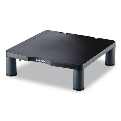 FELLOWES Standard Monitor Riser, 13.38" x 13.63" x 2" to 4", Graphite, Supports 60 lbs - 9169301
