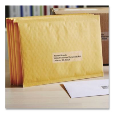 LabelWriter Address Labels, 1.12" x 3.5", Clear, 130 Labels/Roll - 30254