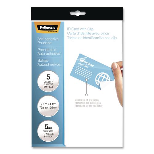 FELLOWES POUCH,S-ADHV,ID TG,5/PK - 5220701