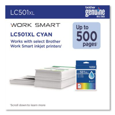 LC501XLCS High-Yield Ink, 500 Page-Yield, Cyan - LC501XLCS
