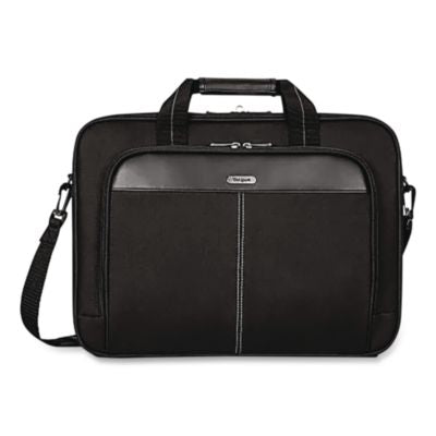 Classic Slim Laptop Briefcase, Fits Devices Up to 16", 16.75 x 3.25 x 12.8, Black - TCT027US