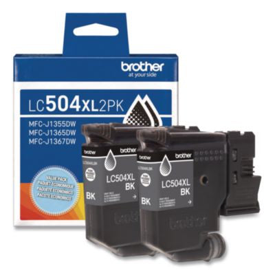 LC504 INKvestment, High-Yield Ink, 3,000 Page-Yield, Black - LC504XL2PKS