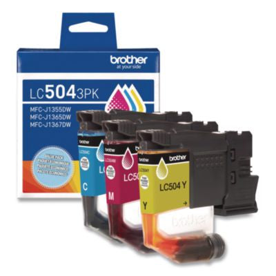 LC504 INKvestment Ink, 500 Page-Yield, Cyan/Magenta/Yellow, 3/Pack - LC5043PKS