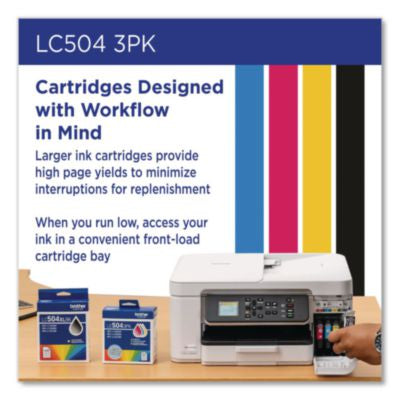LC504 INKvestment Ink, 500 Page-Yield, Cyan/Magenta/Yellow, 3/Pack - LC5043PKS