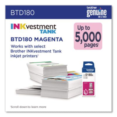 BTD180 INKvestment, High-Yield Ink, 5,000 Page-Yield, Magenta - BTD180MS