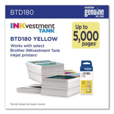 BTD180 INKvestment High-Yield Ink, 5,000 Page-Yield, Yellow - BTD180YS
